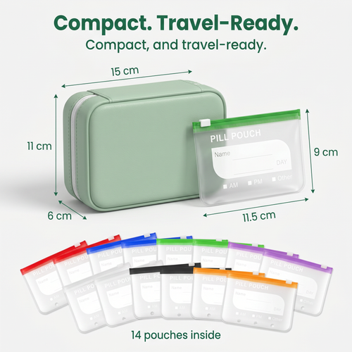 Dosely™ Waterproof Pill Pouch Set